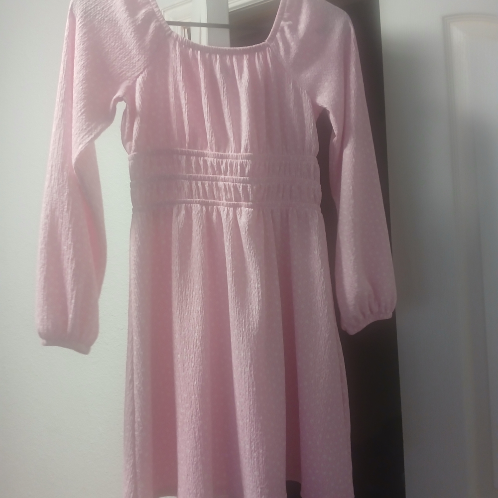 Adorable Pink Long Sleeve Kids Dress